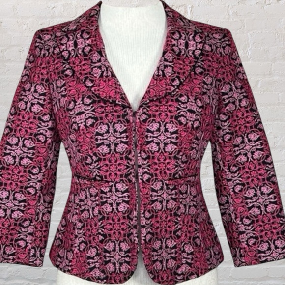 Talbots Jackets & Blazers - Talbots Pink and Black Patterned Blazer